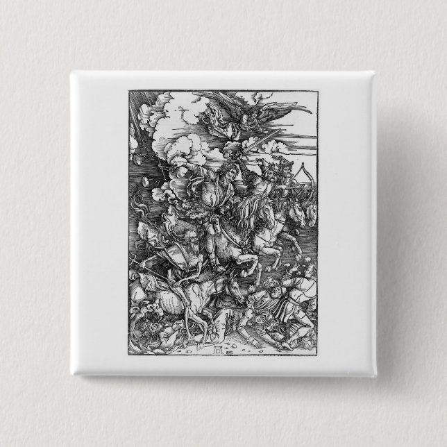 Four Horsemen of the Apocalypse - Albrecht Durer - Button (Front)