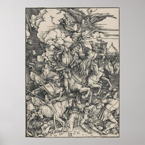 Four Horsemen of the Apocalypse by Durer Poster