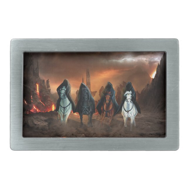 Four Horsemen Of The Apocalypse Rectangular Belt Buckle (Front)