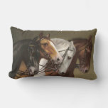 Four Horses Vintage Art Cushion Pillow Lumbar at Zazzle