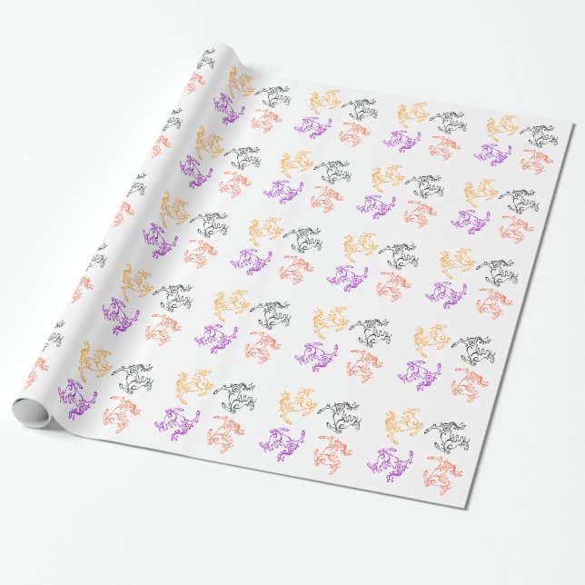 Four Horses Wrapping paper (Unrolled)