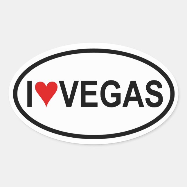Four "I [heart] Vegas Oval Sticker (Front)