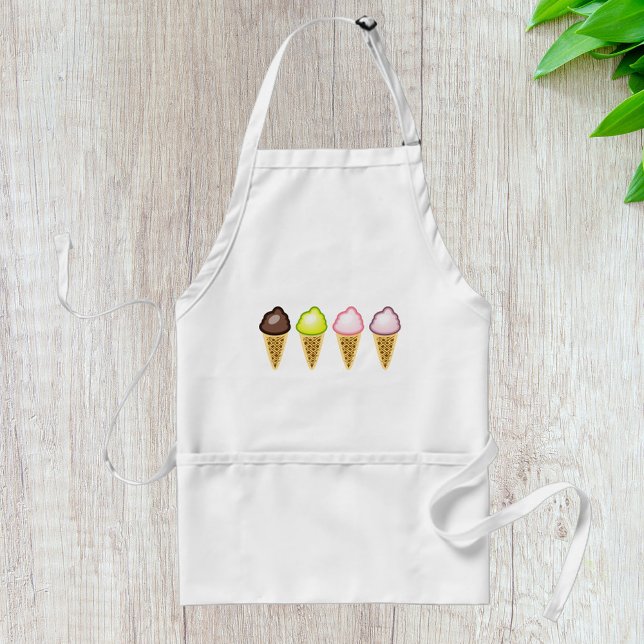 Four Ice Creams Adult Apron (Creator Uploaded)