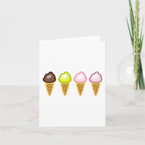 Four Ice Creams Card