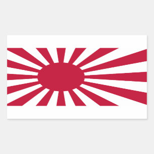 FOUR Imperial Japanese Navy Ensign Rectangular Sticker