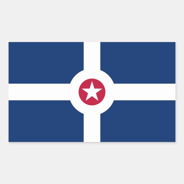 FOUR Indianapolis Flag Rectangular Sticker (Front)