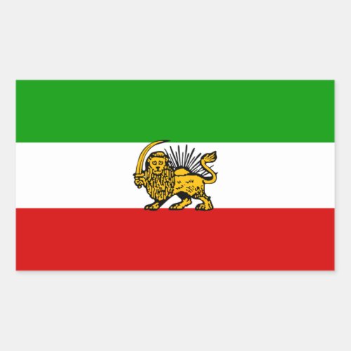 FOUR Iran Lion  Sun Flag Rectangular Sticker