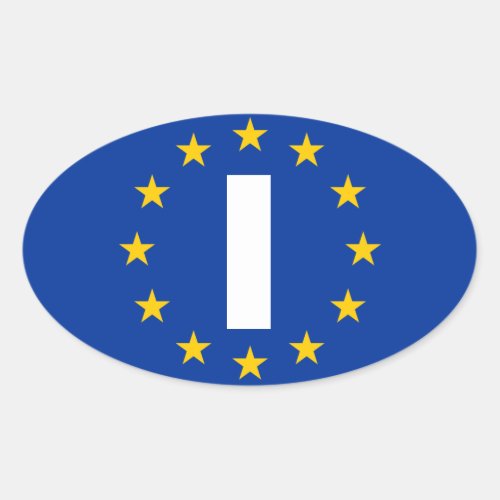 FOUR Italy I European Union Flag Oval Sticker