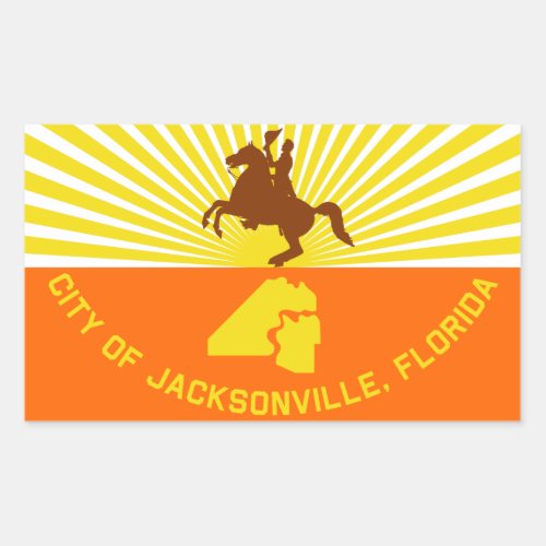 FOUR Jacksonville Flag Rectangular Sticker