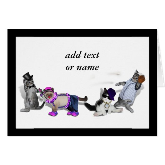 Four Kittens At Play Cards (Front Horizontal)
