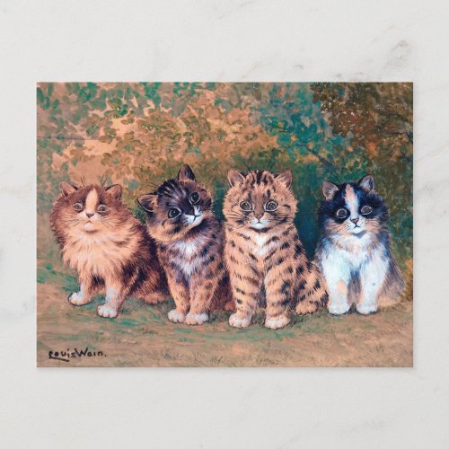 Four Kittens Louis Wain Postcard