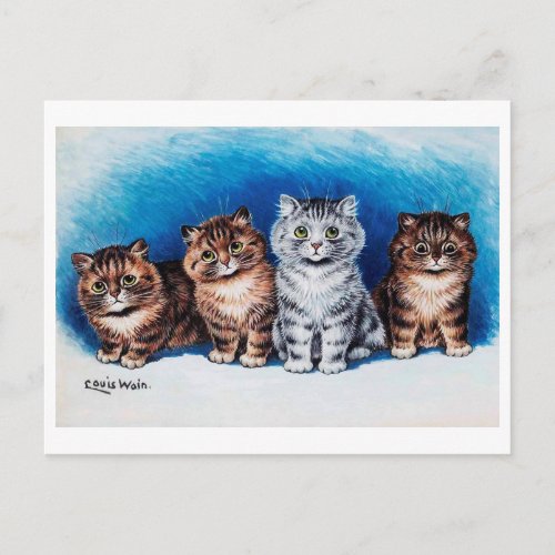 Four Kittens Louis Wain Postcard