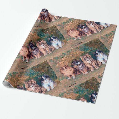 Four Kittens Louis Wain Wrapping Paper