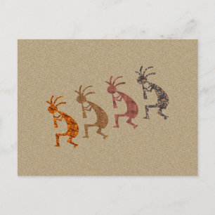 Four Kokopelli Postcard