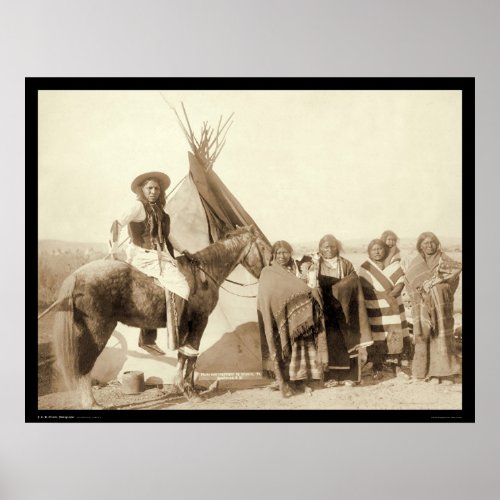 Four Lakota Indian Women in front of Tipi SD 1891 Poster