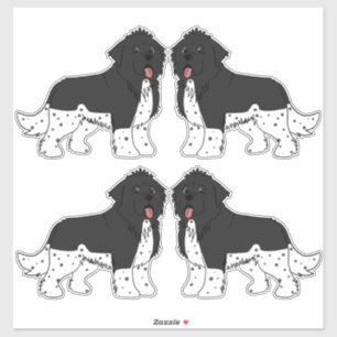 Four Landseer 3 Newfoundland Sticker