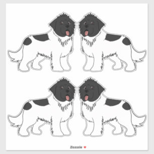 Four Landseer black and white Newfoundland sticker