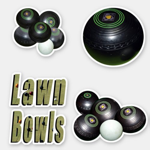 Four Lawn Bowls Images Sticker