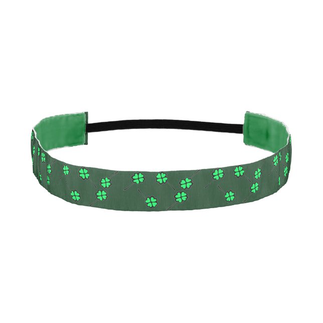  Four leaf clove on dark green Athletic Headband (Front)
