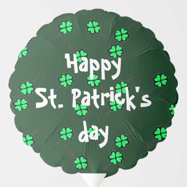  Four leaf clove on dark green Balloon (Front)