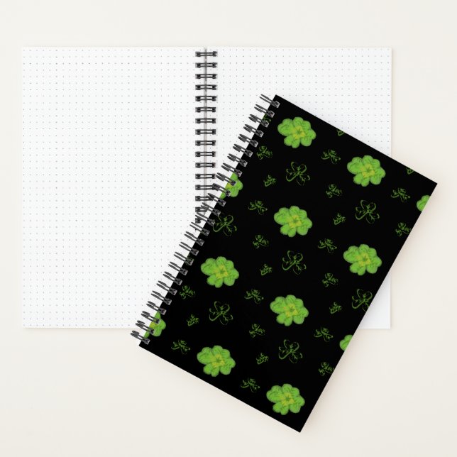 Four-Leaf Clover Black Notebook (Inside)