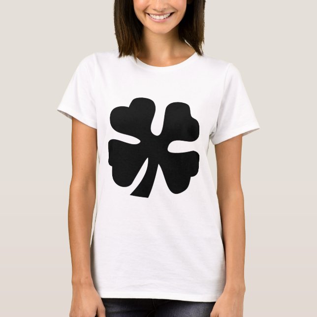 Four Leaf Clover - Black T-Shirt (Front)