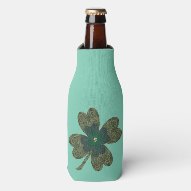 Four Leaf Clover Bottle Cooler (Bottle Front)
