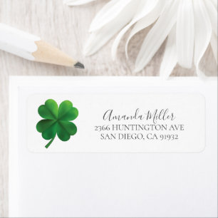 Four Leaf Clover Bridal Shower Address Return Label