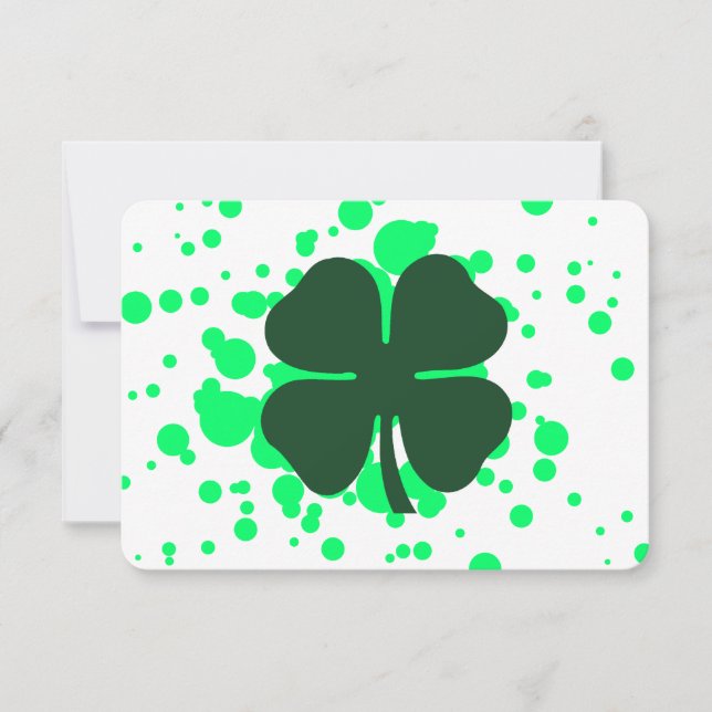 four leaf clover bubbles invitation (Front)