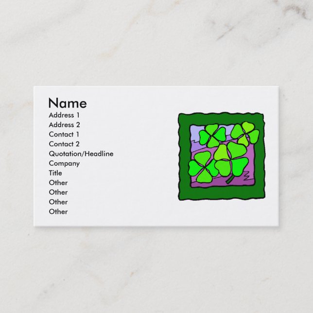 Four Leaf Clover Business Card (Front)