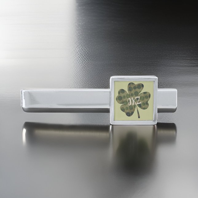 Four Leaf Clover Center Monogram Tie Bar (Creator Uploaded)