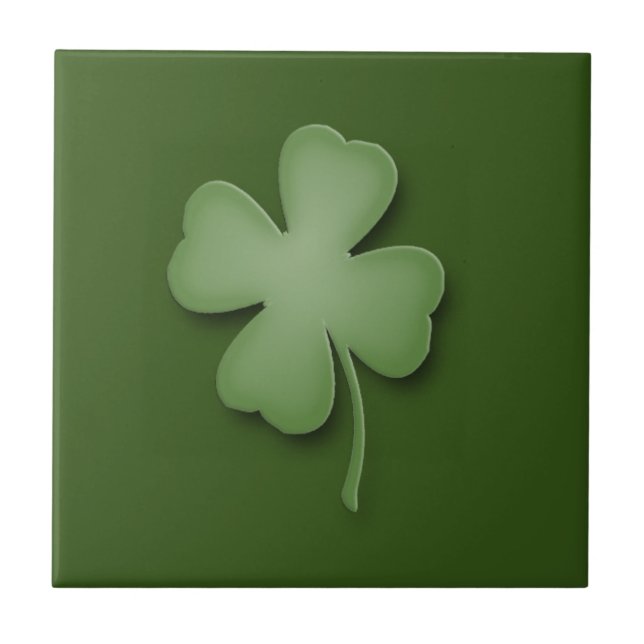 Four Leaf Clover Ceramic Tile (Front)