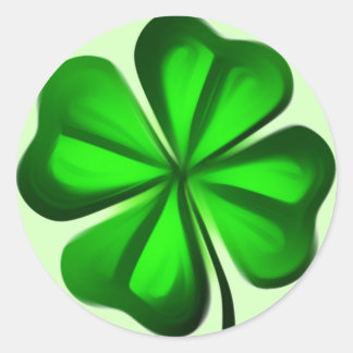 Four leaf clover classic round sticker