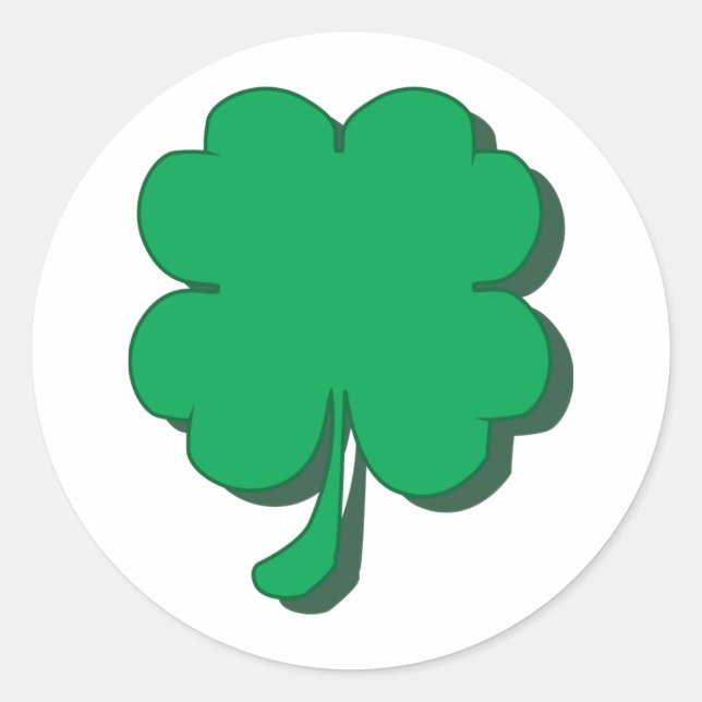 Four-Leaf-Clover Classic Round Sticker (Front)