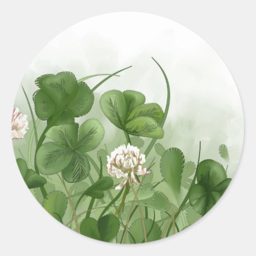 Four Leaf Clover Classic Round Sticker