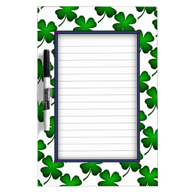 Four Leaf Clover Dry Erase Board (Front)