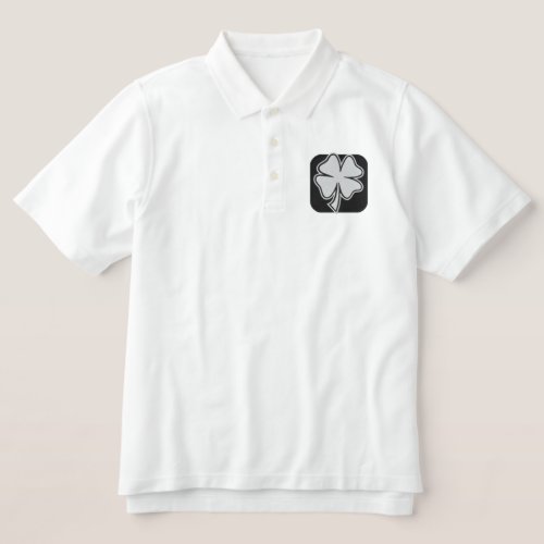 FOUR LEAF CLOVER EMBROIDERED POLO SHIRT