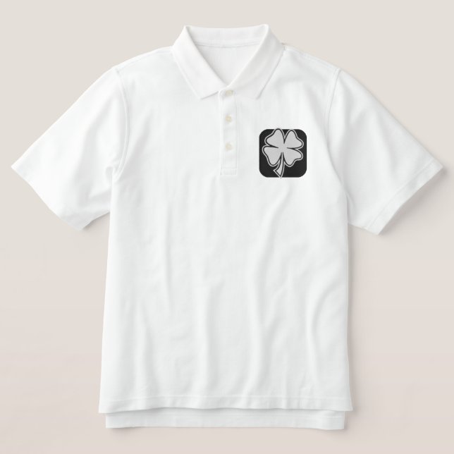 FOUR LEAF CLOVER EMBROIDERED POLO SHIRT (Design Front)