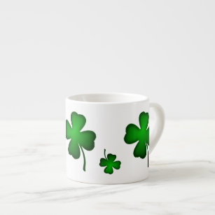 Personalized Glass Irish Coffee Mugs - Four Leaf Clover