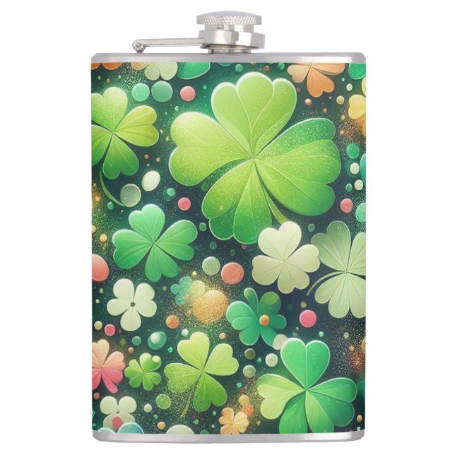 Four Leaf Clover Flask (Front)