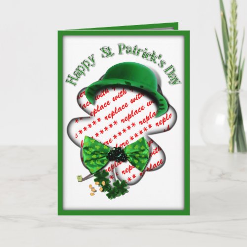 Four Leaf Clover Frame St Patricks Day Card