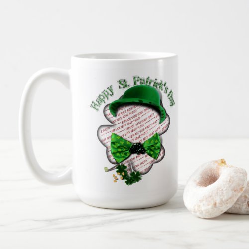 Four Leaf Clover Frame St Patricks Day Coffee Mug