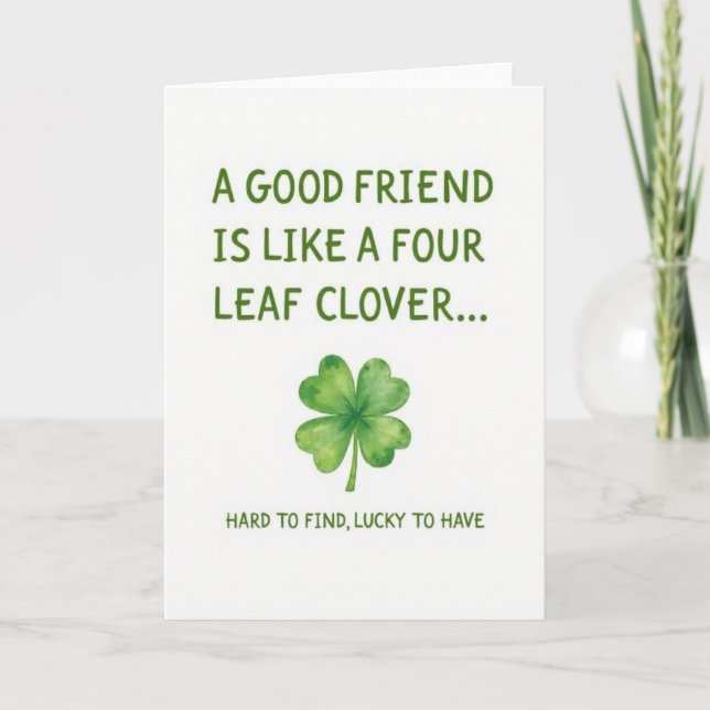 Four Leaf Clover Friend Card (Front)