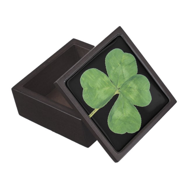 Four Leaf Clover Gift Box Trinket Box Jewelry Box (Opened)