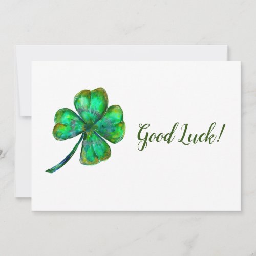 four leaf clover good luck card