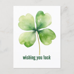 Four-Leaf Clover "Good Luck" Postcard