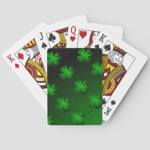 Four Leaf Clover Gradient Poker Cards