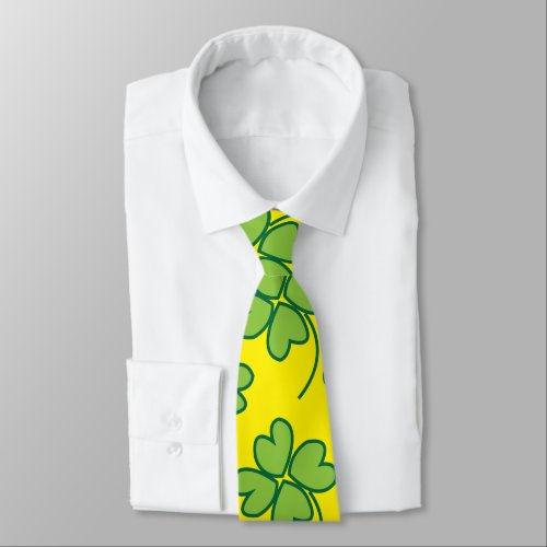 Four Leaf Clover Green Irish Neck Tie