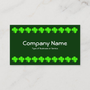 Four Leaf Clover - Green on Dark Green Business Card