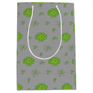Four-Leaf Clover green on neutral background Medium Gift Bag